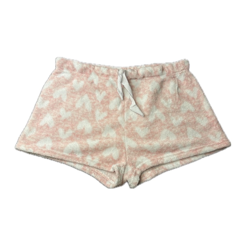 Pink and White Heart Patterned Shorts